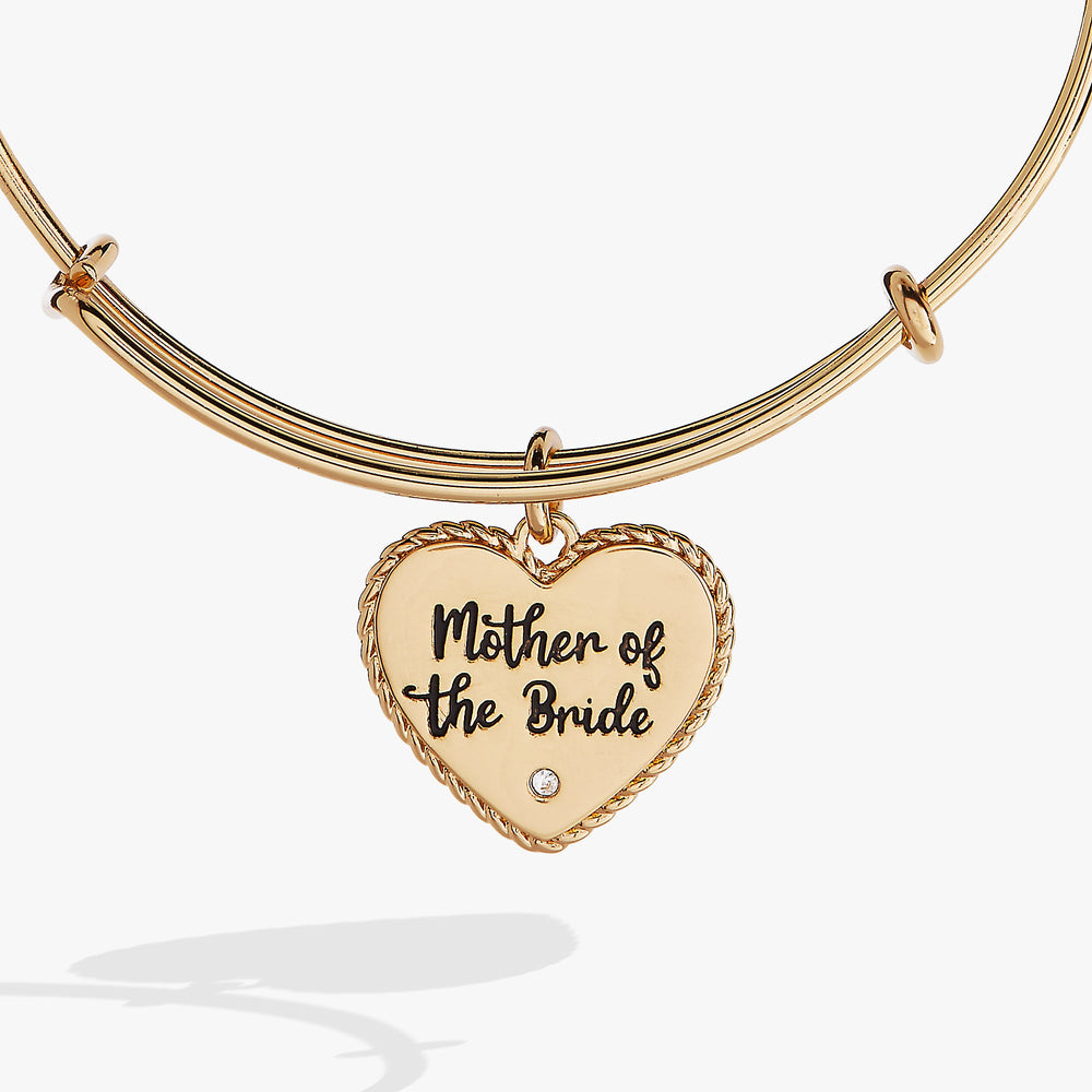 Mother of the Bride Heart Bangle – Keepsake Wedding Gift for Mom Gold | Alex and Ani