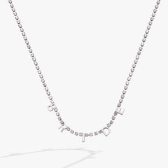 “Bride” Crystal Tennis Necklace – Dazzling Bridal Jewelry Gift Stainless Steel Gold | Alex and Ani
