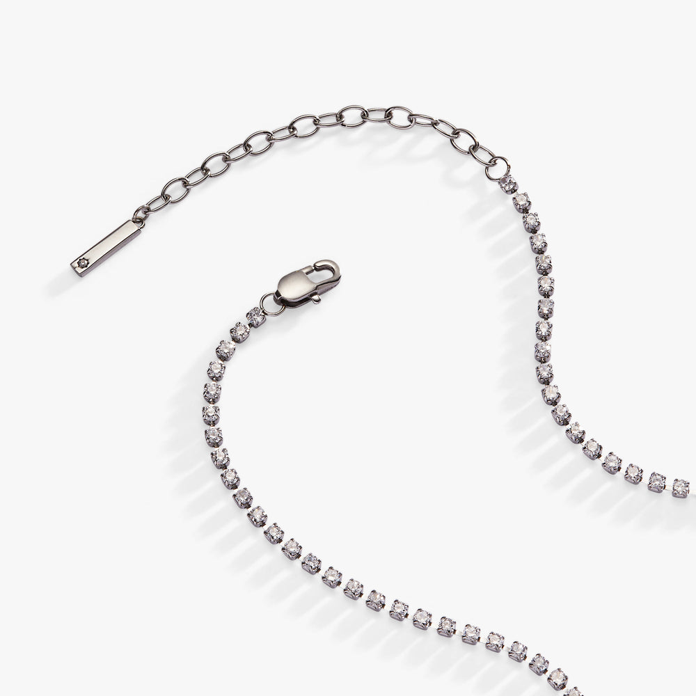 “Bride” Crystal Tennis Necklace – Dazzling Bridal Jewelry Gift Stainless Steel Gold | Alex and Ani