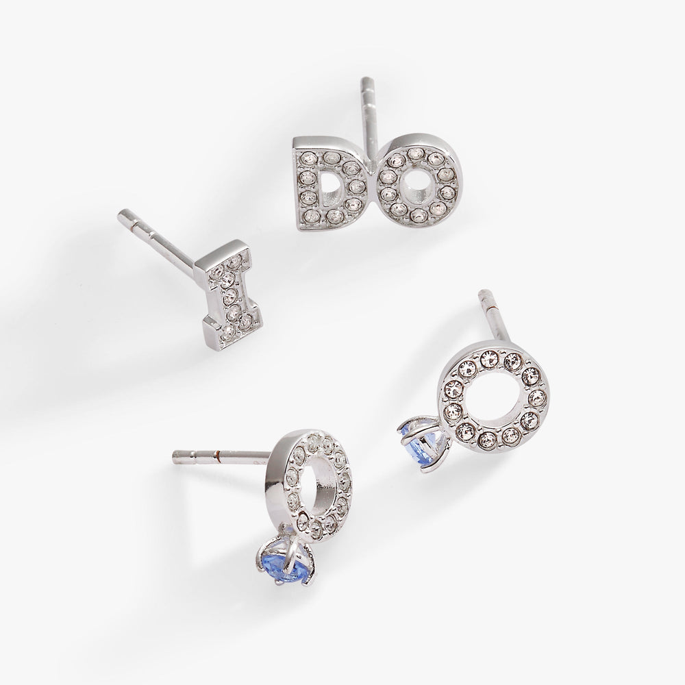 Bridal “I Do” Duo Stud Earring Set Silver | Alex and Ani