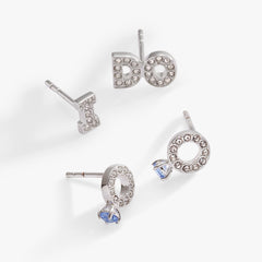 Bridal “I Do” Duo Stud Earring Set Silver | Alex and Ani