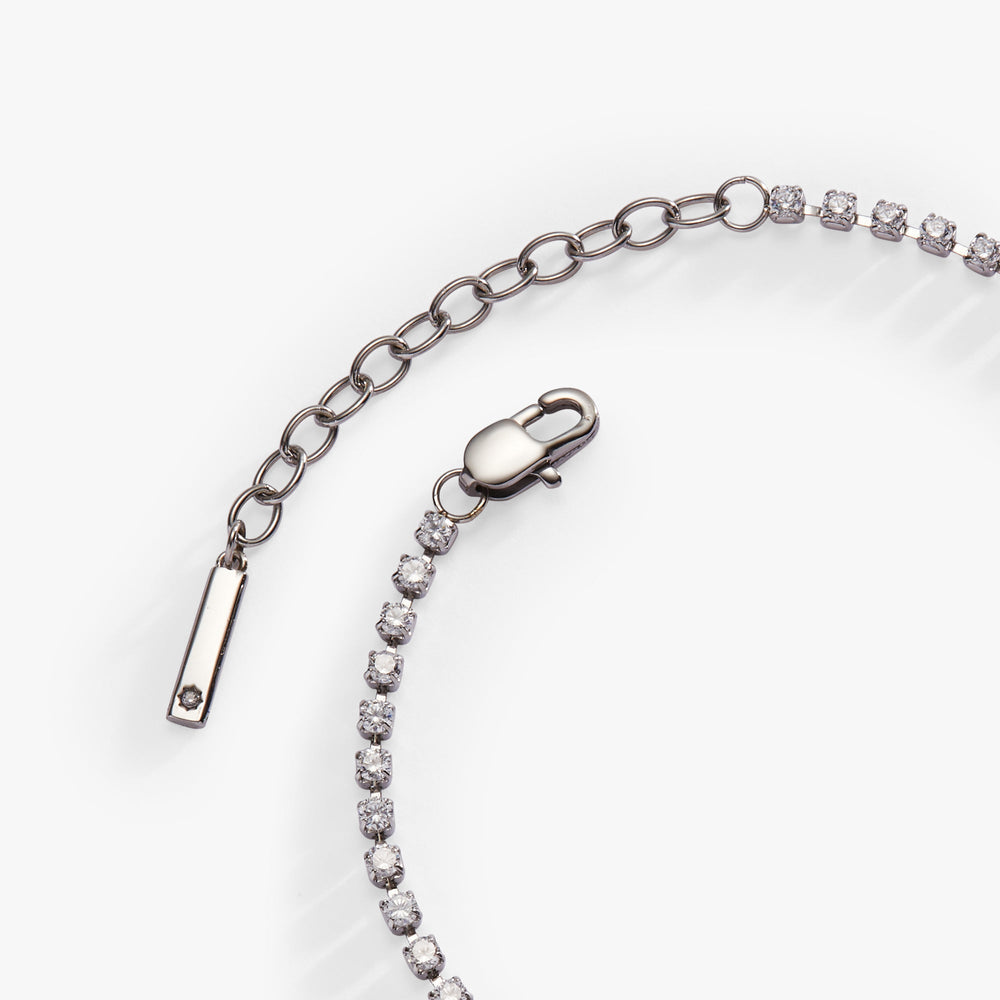 “Babe” Crystal Tennis Bracelet – Fun Special Occasion Jewelry Gift Stainless Steel Gold | Alex and Ani