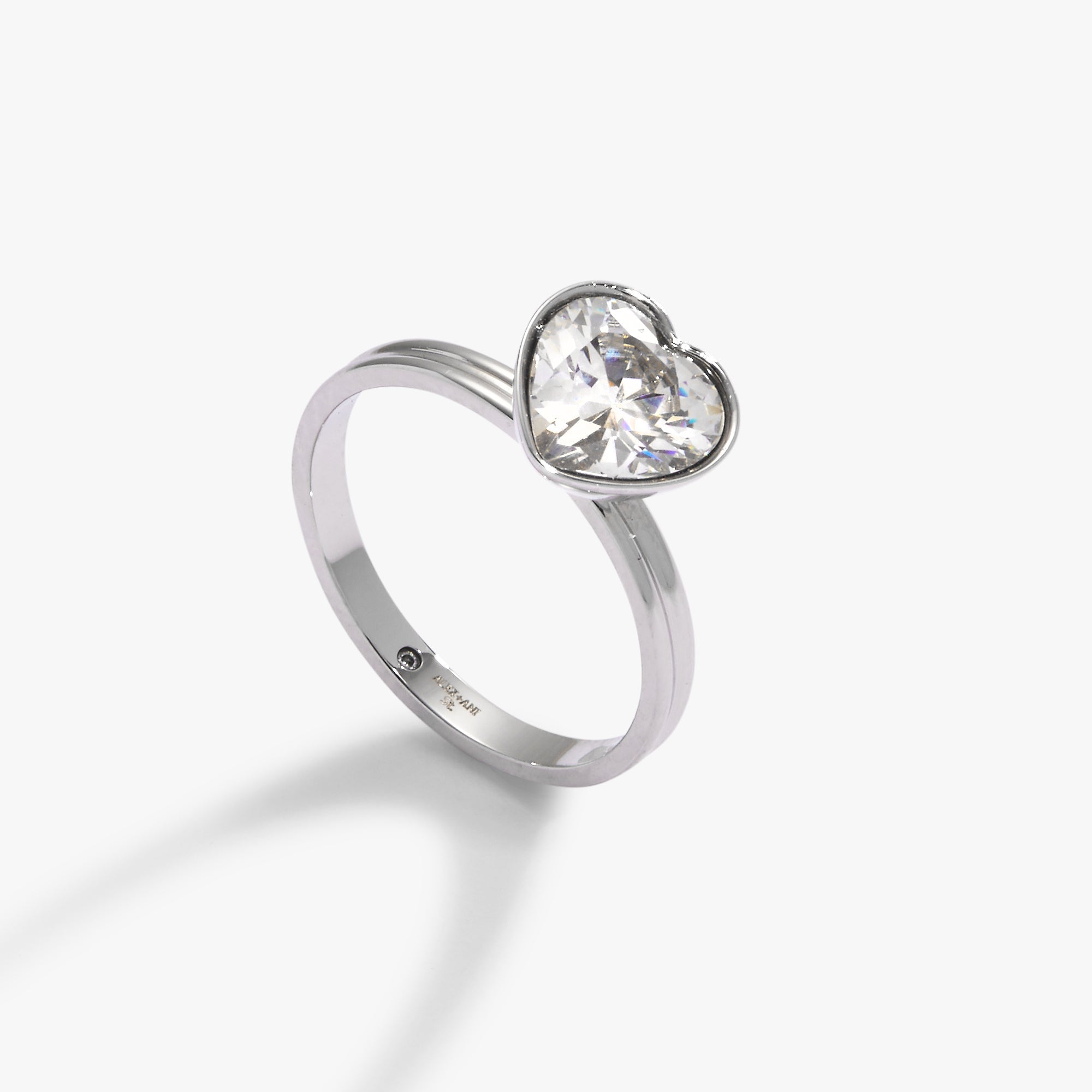 Crystal Heart Ring – Romantic Bridal and Evening Jewelry Stainless Steel Silver | Alex and Ani