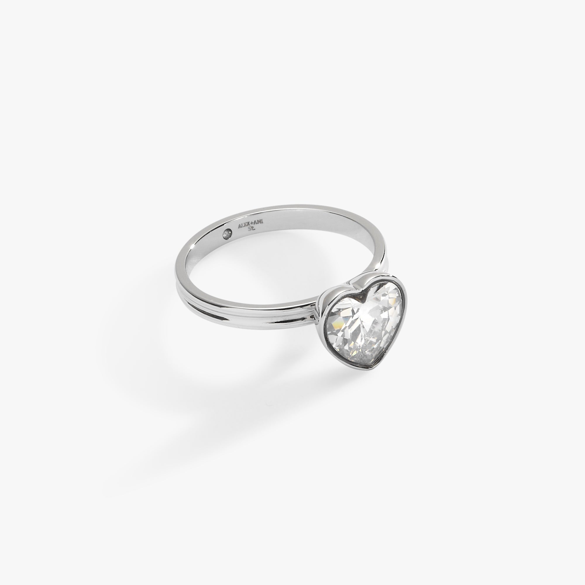 Crystal Heart Ring – Romantic Bridal and Evening Jewelry Stainless Steel Silver | Alex and Ani