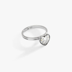 Crystal Heart Ring – Romantic Bridal and Evening Jewelry Stainless Steel Silver | Alex and Ani