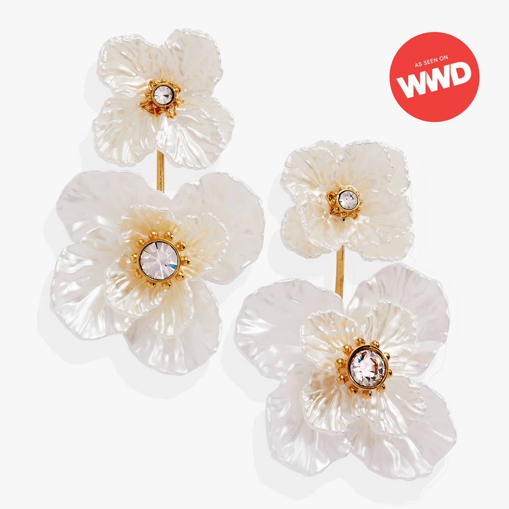 New York Botanical Garden Poppy Statement Earrings Gold | Alex and Ani
