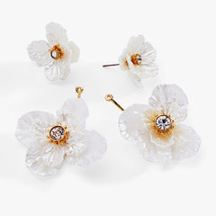 New York Botanical Garden Poppy Statement Earrings Gold | Alex and Ani