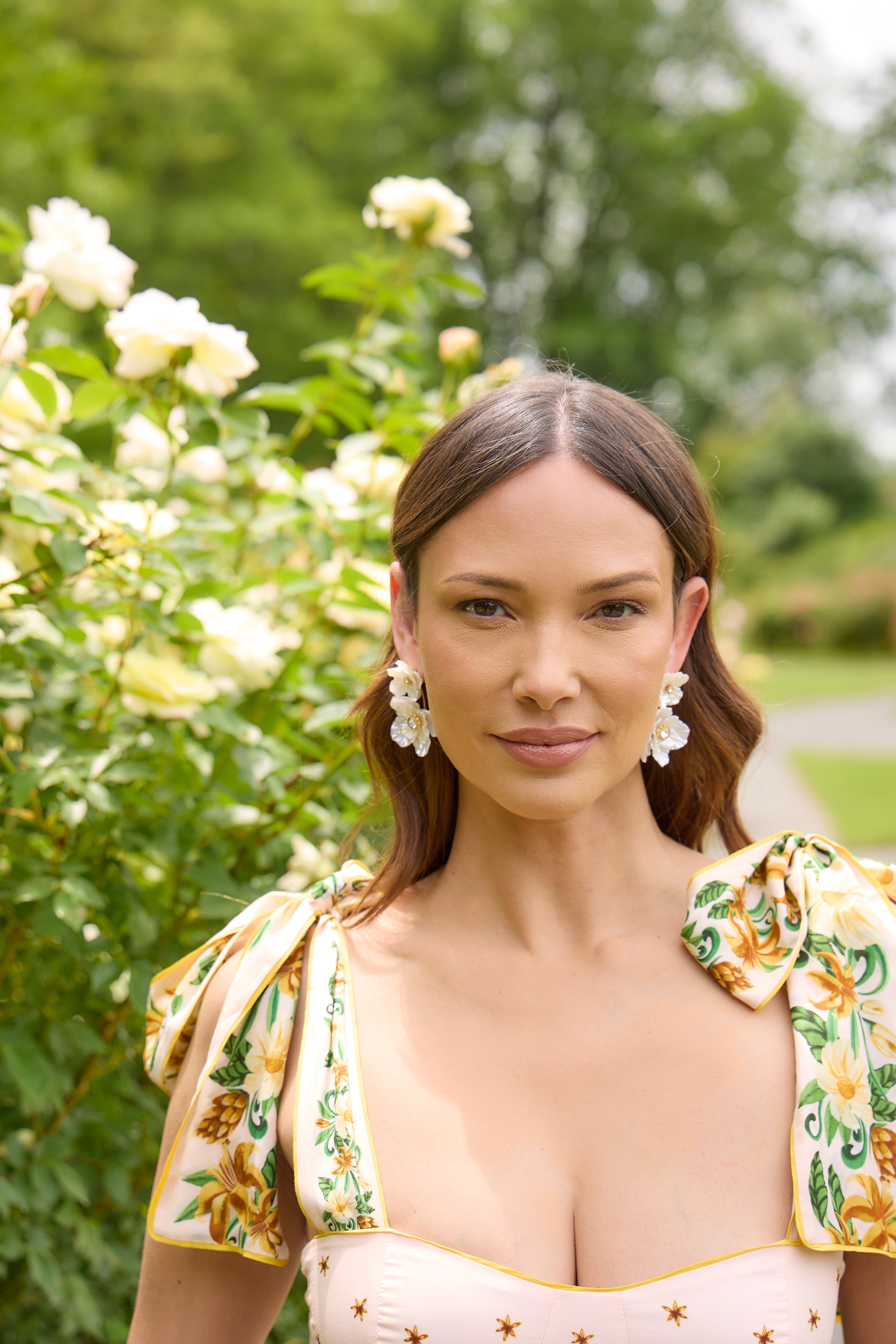New York Botanical Garden Poppy Statement Earrings Gold | Alex and Ani
