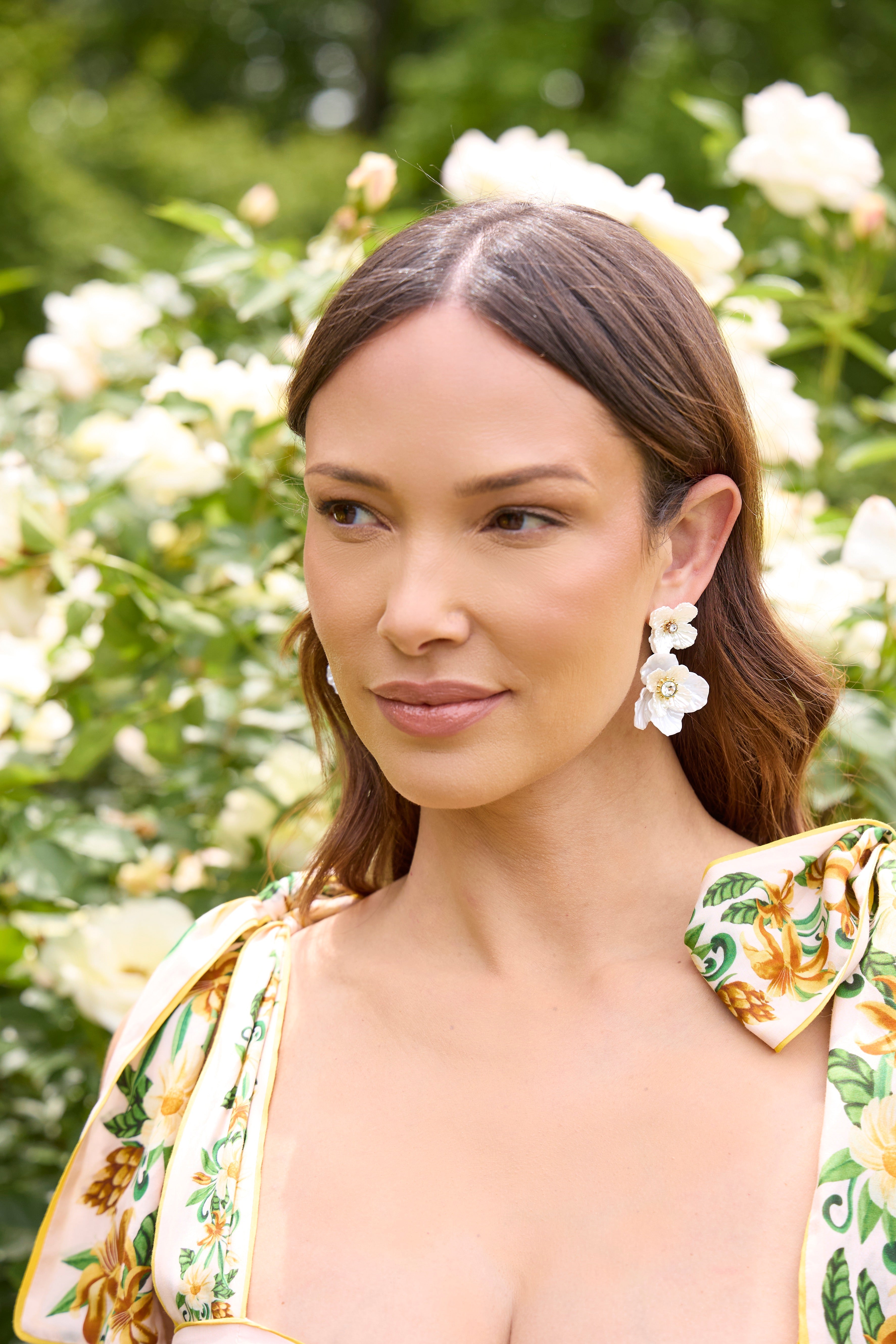 New York Botanical Garden Poppy Statement Earrings Gold | Alex and Ani