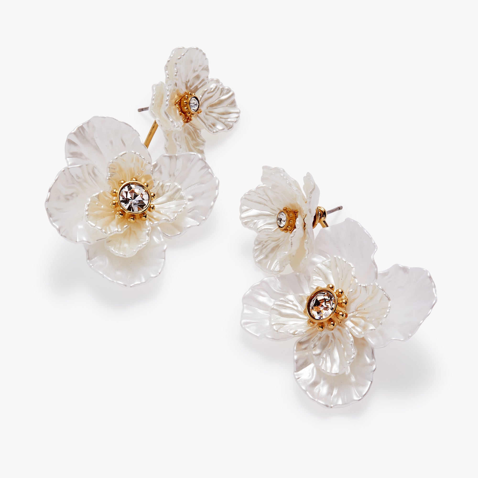 New York Botanical Garden Poppy Statement Earrings Gold | Alex and Ani