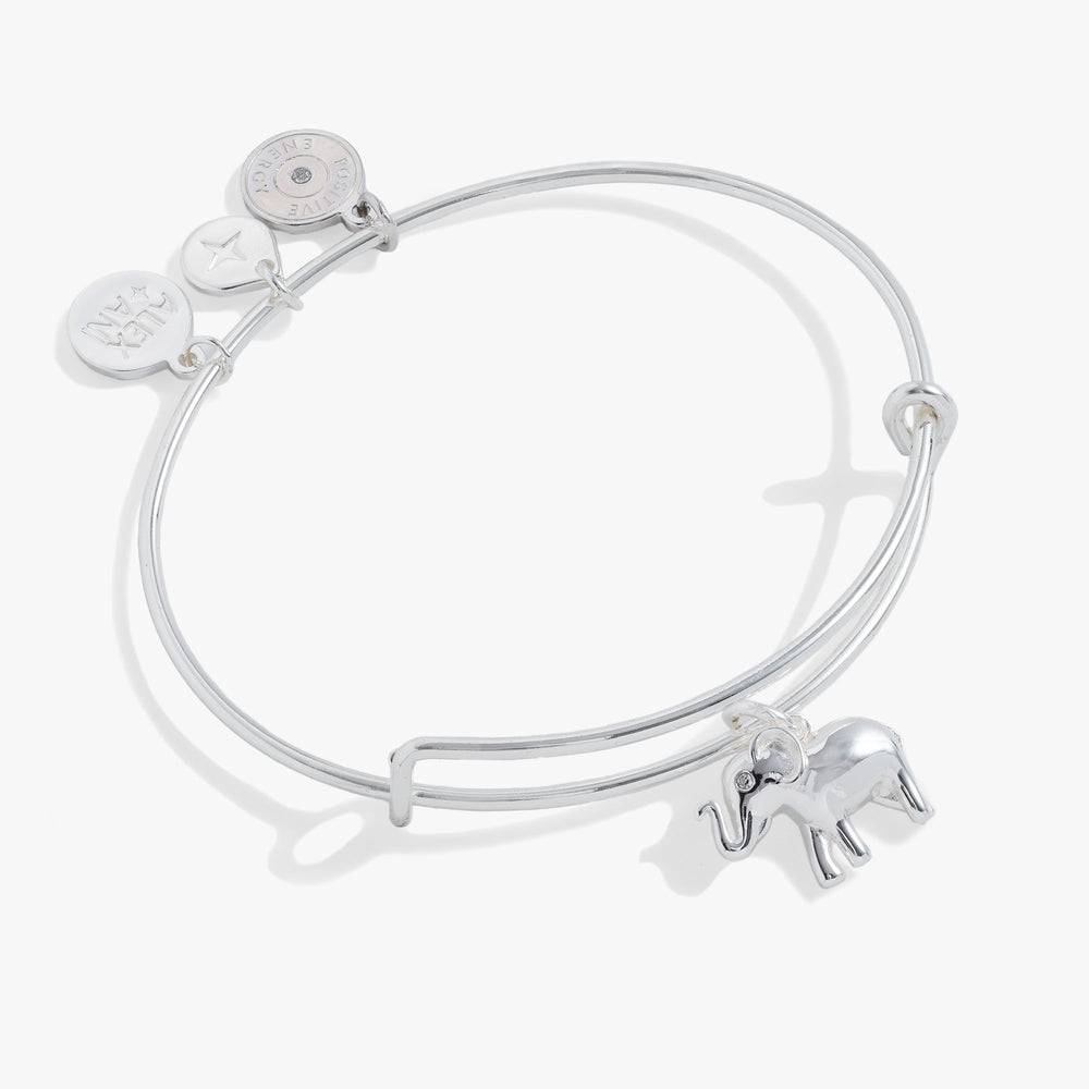 Elephant Charm Bangle Silver | Alex and Ani