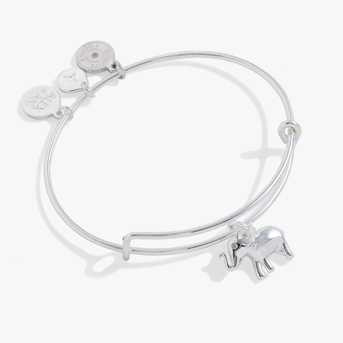 Elephant Charm Bangle Silver | Alex and Ani