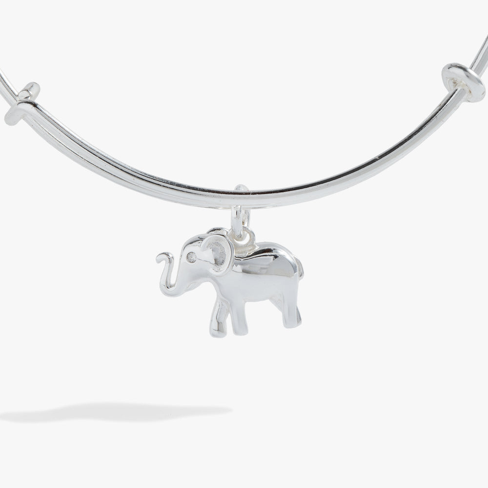 Elephant Charm Bangle Silver | Alex and Ani