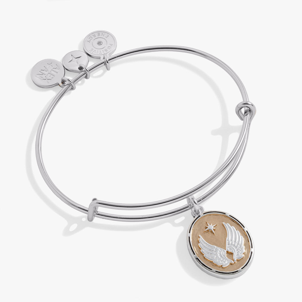 Two-Tone Guardian Angel Bangle Silver | Alex and Ani
