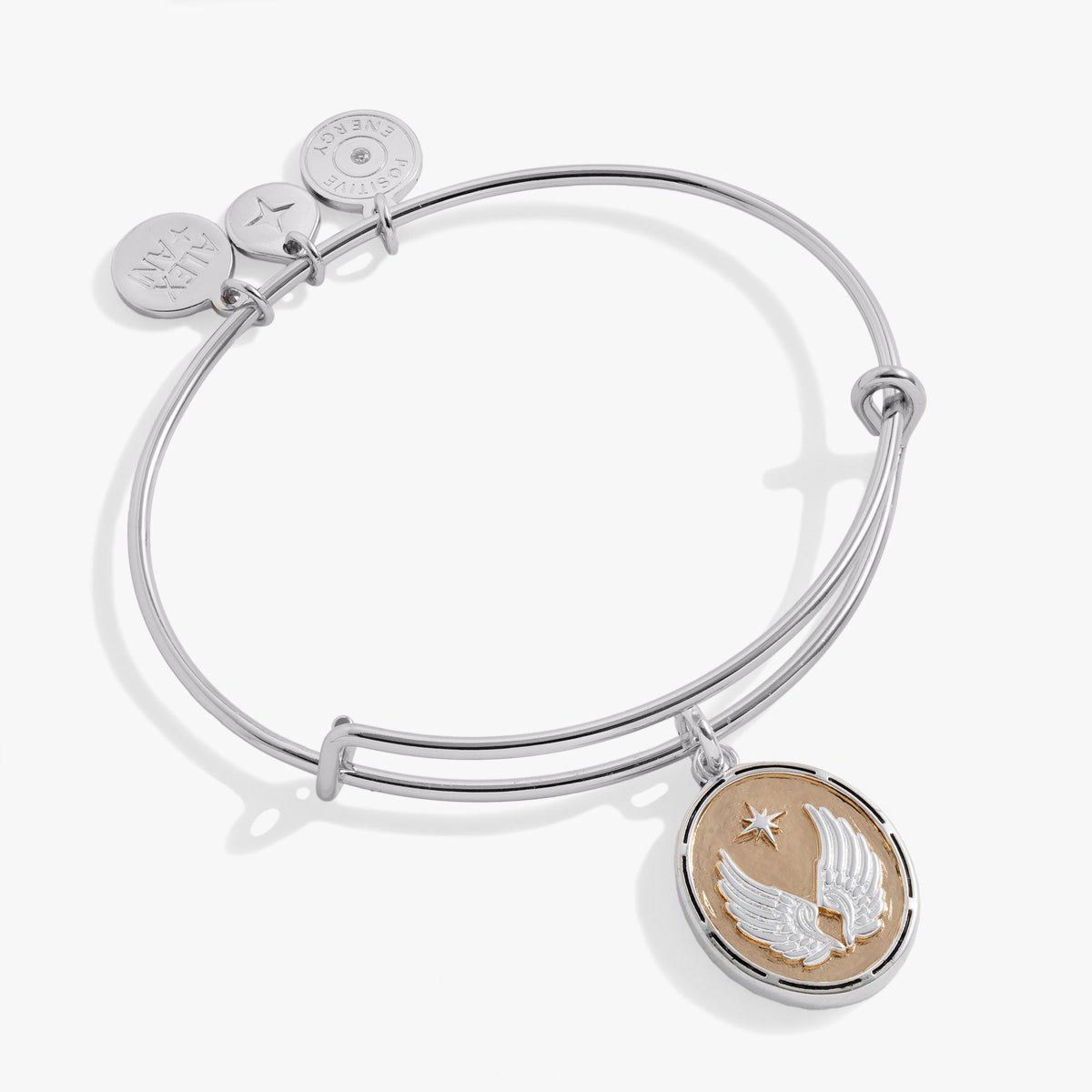 Two-Tone Guardian Angel Bangle Silver | Alex and Ani