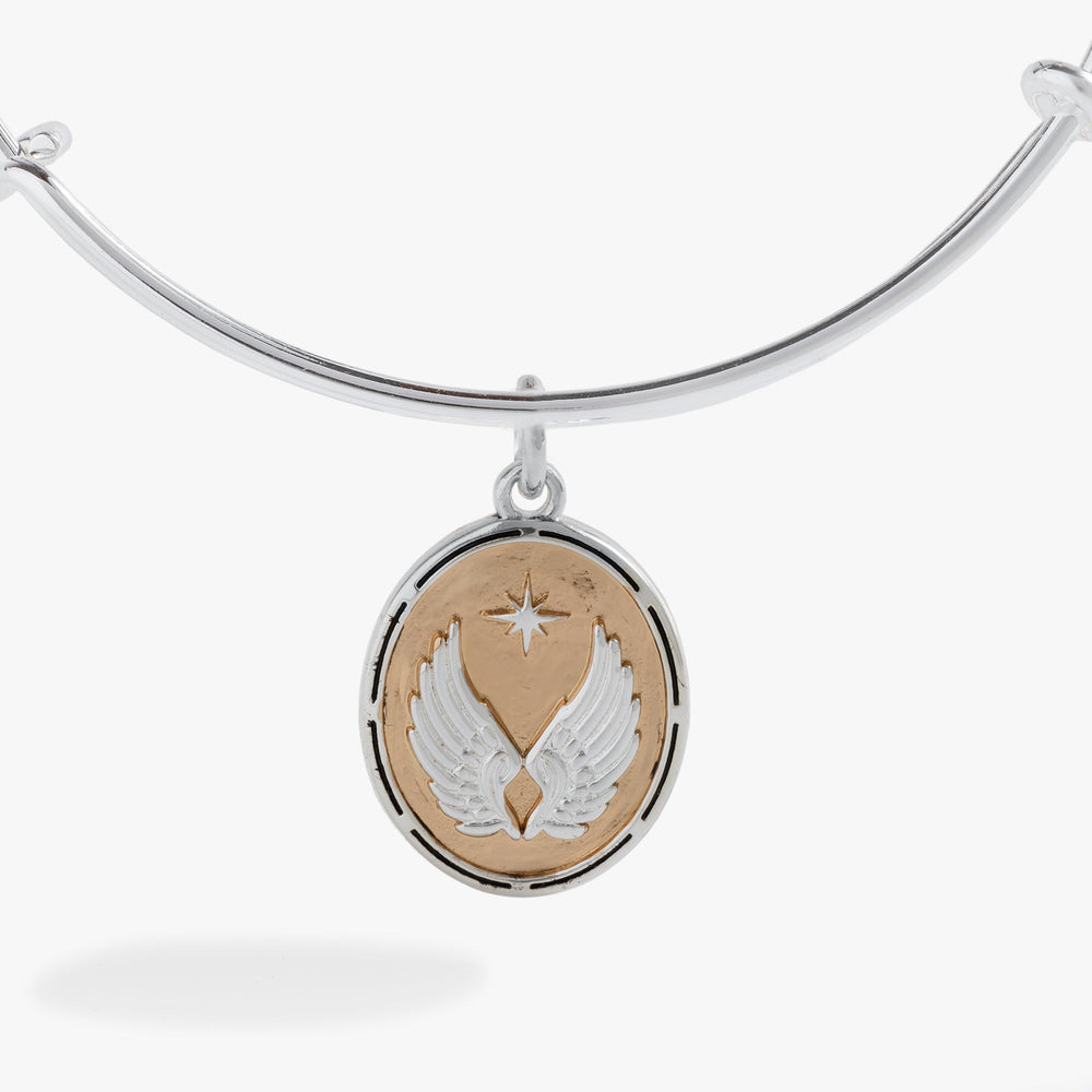 Two-Tone Guardian Angel Bangle Silver | Alex and Ani
