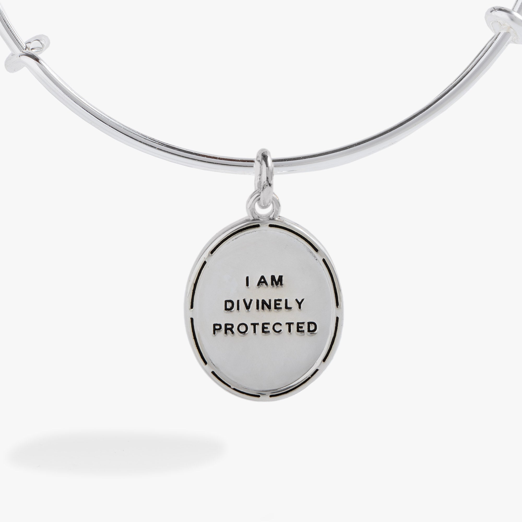 Two-Tone Guardian Angel Bangle Silver | Alex and Ani