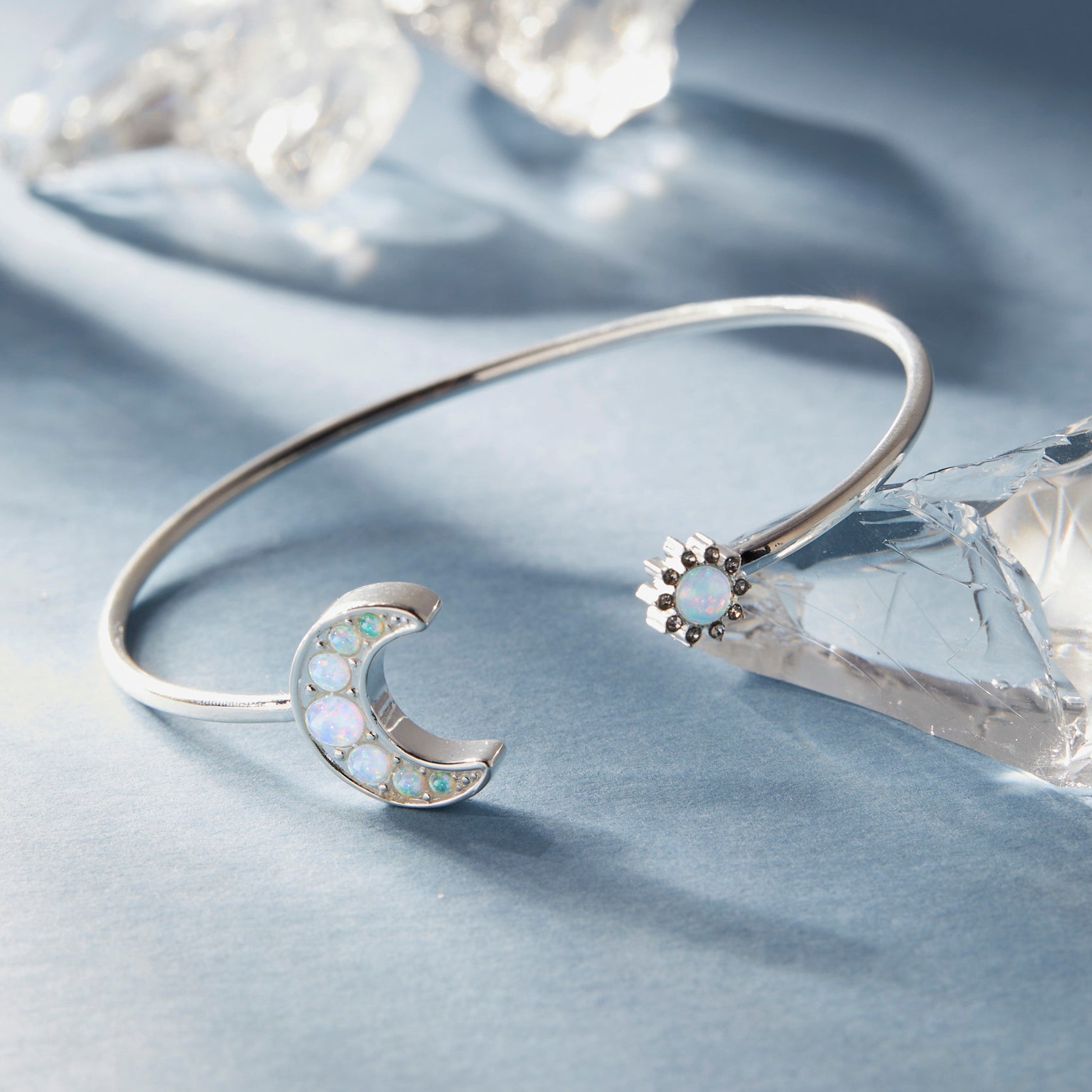 Moon + Sun Flex Cuff Silver | Alex and Ani