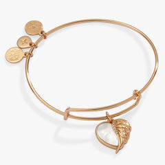 Wings of Protection Charm Bangle Gold | Alex and Ani