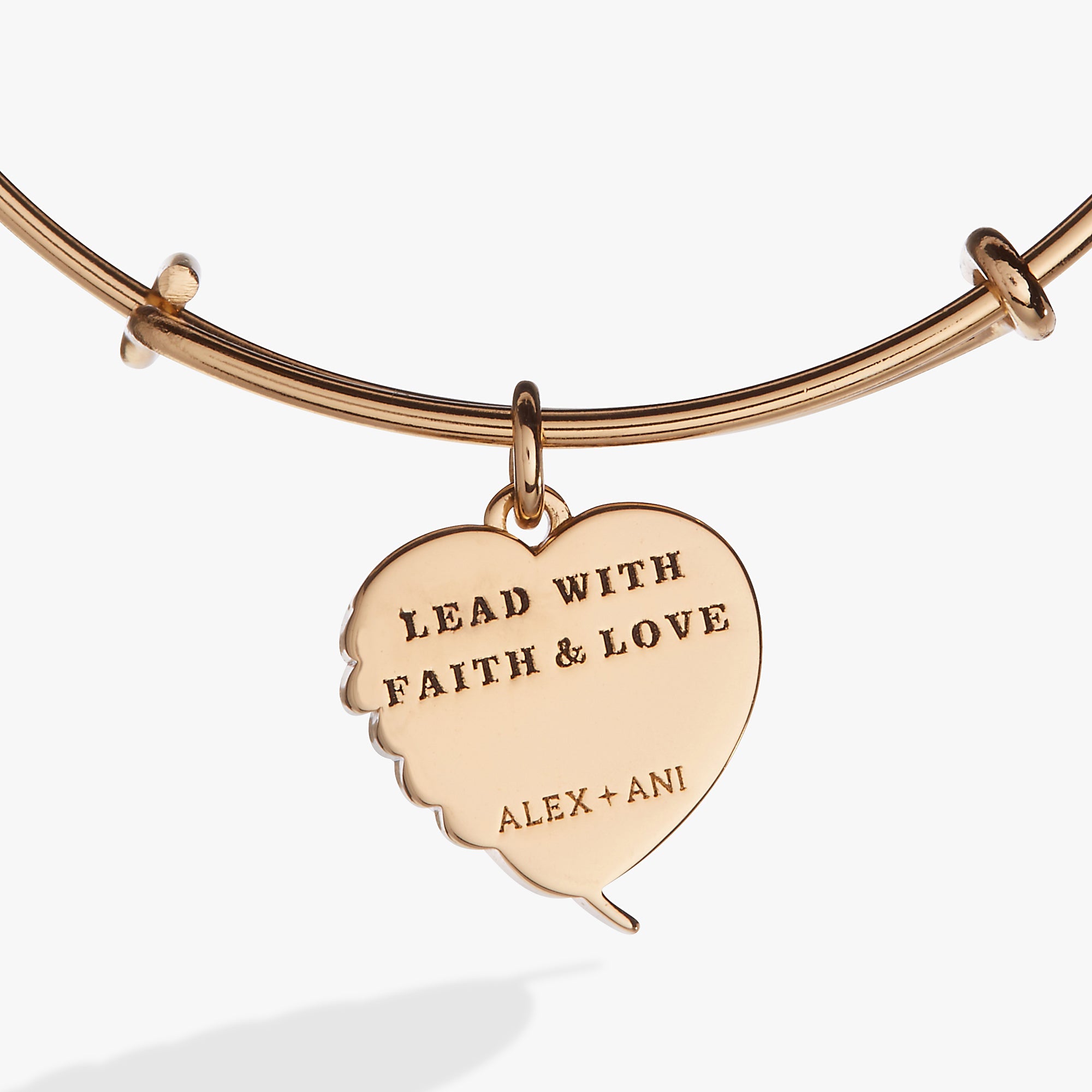 Wings of Protection Charm Bangle Gold | Alex and Ani
