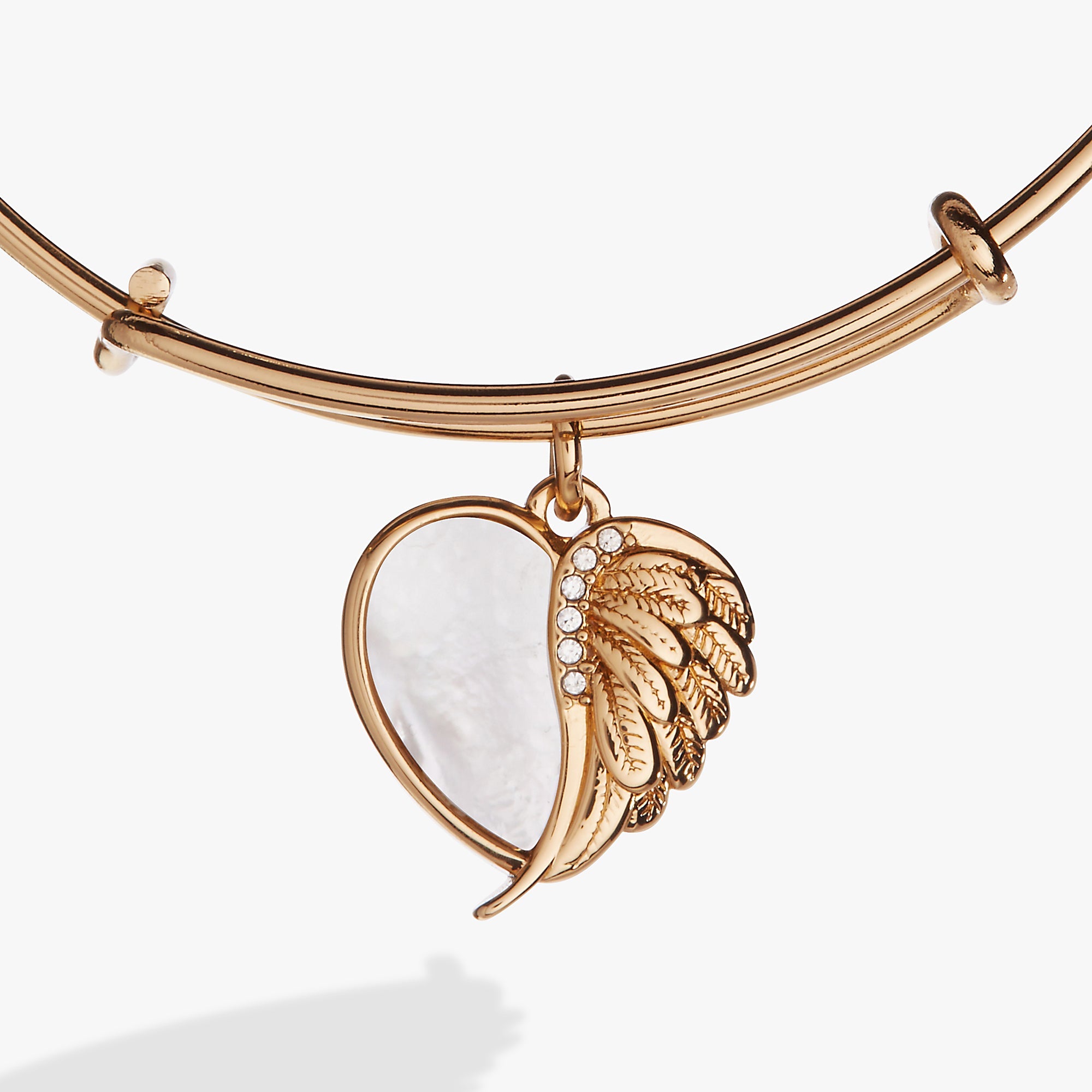 Wings of Protection Charm Bangle Gold | Alex and Ani