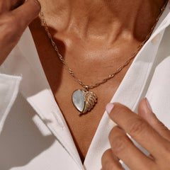 Wings of Protection Charm Necklace Gold | Alex and Ani