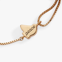 Pearlized Dove 'Peace' Pull Chain Bracelet Gold | Alex and Ani
