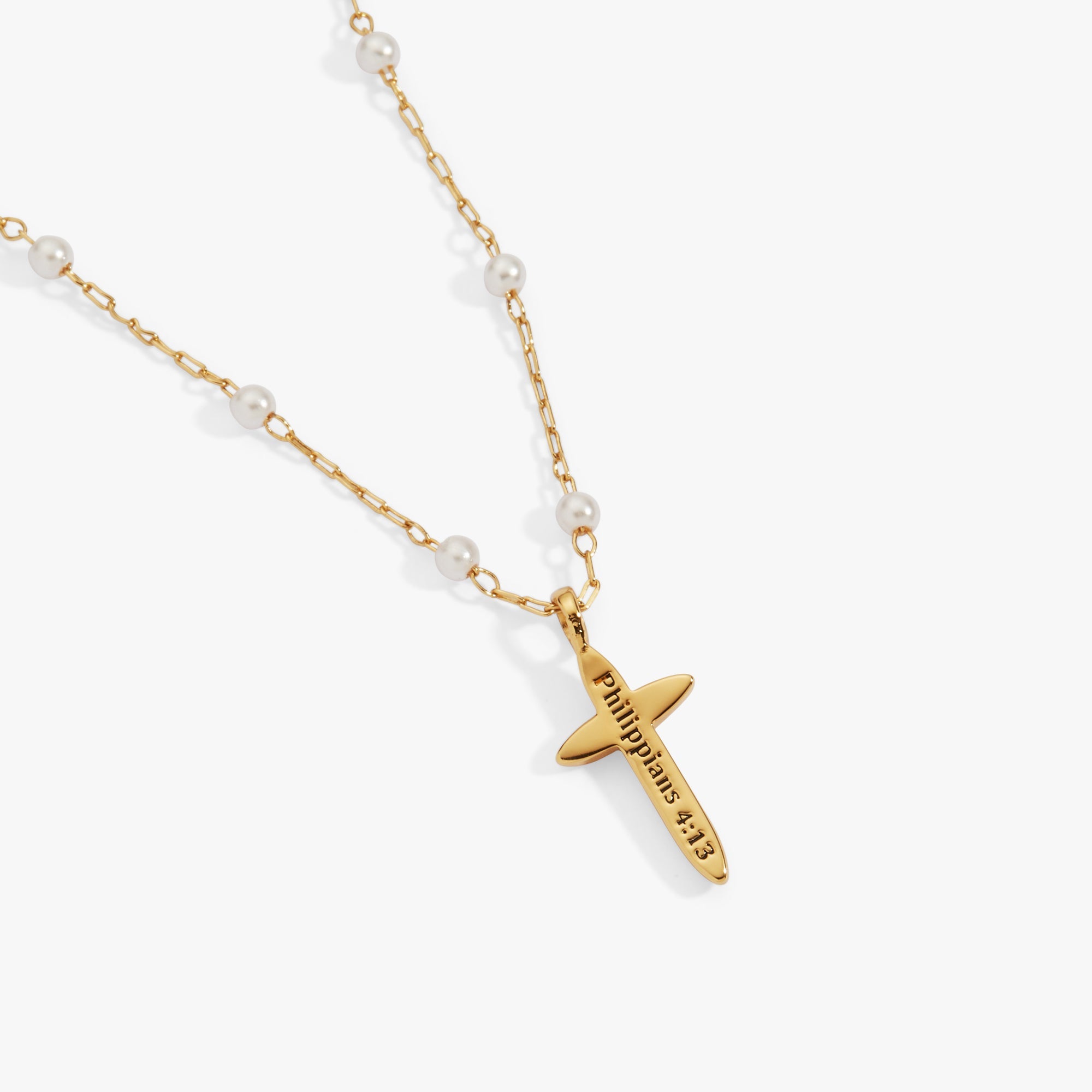 Cross Philippians 4:13 Pendant Necklace Gold | Alex and Ani