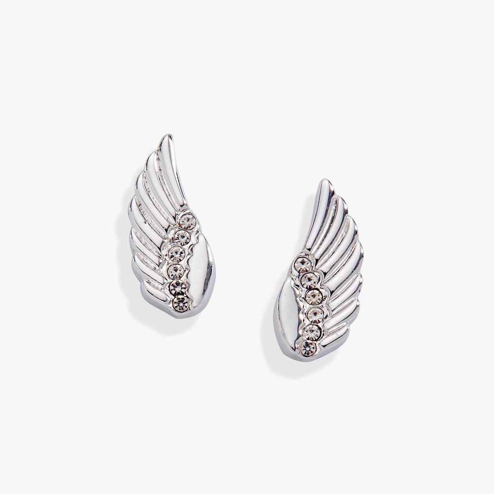 Faith Wing Stud Earrings Silver | Alex and Ani