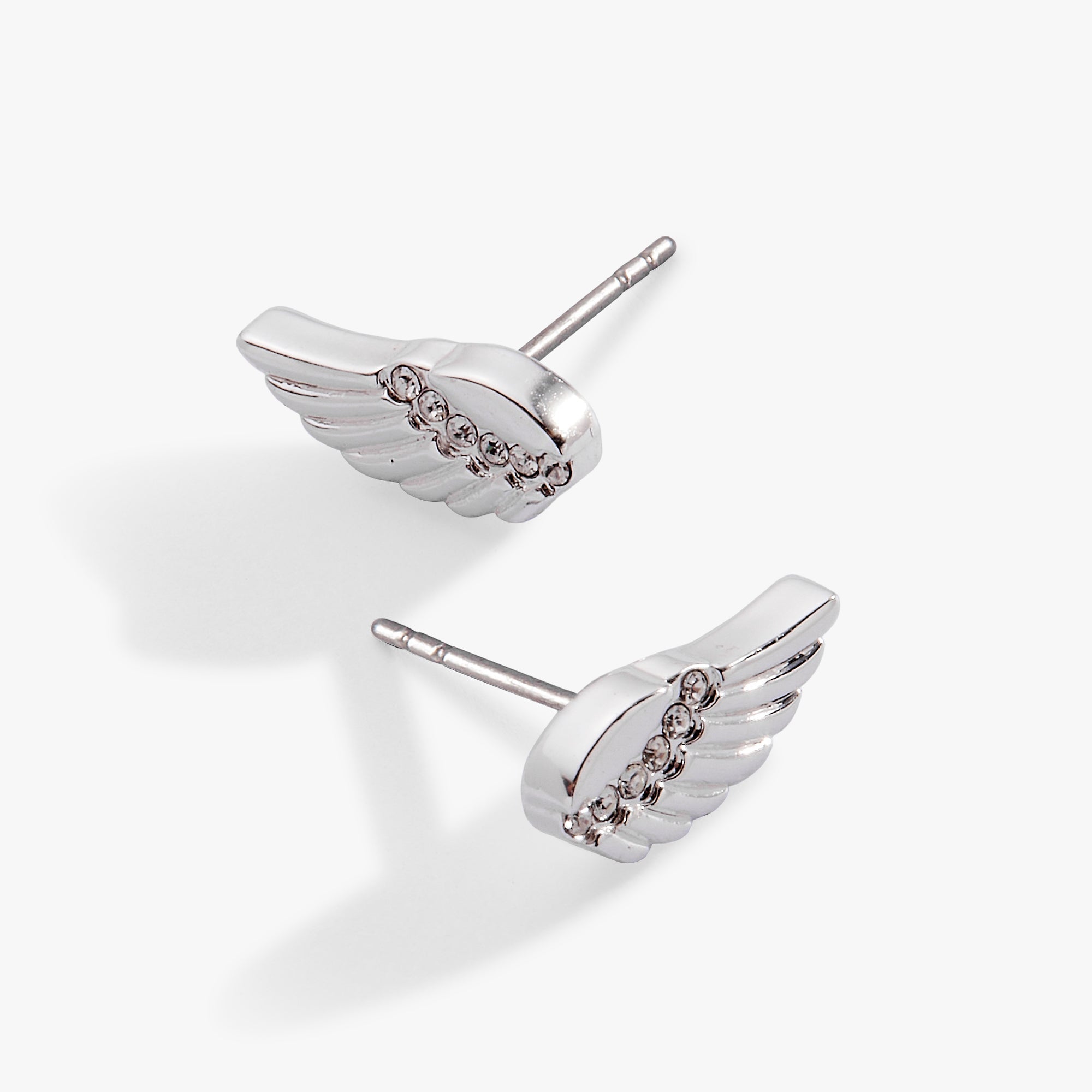 Faith Wing Stud Earrings Silver | Alex and Ani
