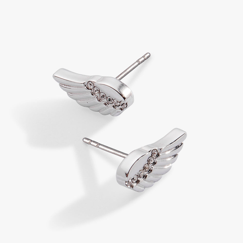 Faith Wing Stud Earrings Silver | Alex and Ani