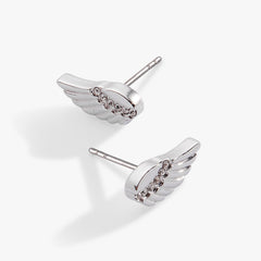 Faith Wing Stud Earrings Silver | Alex and Ani