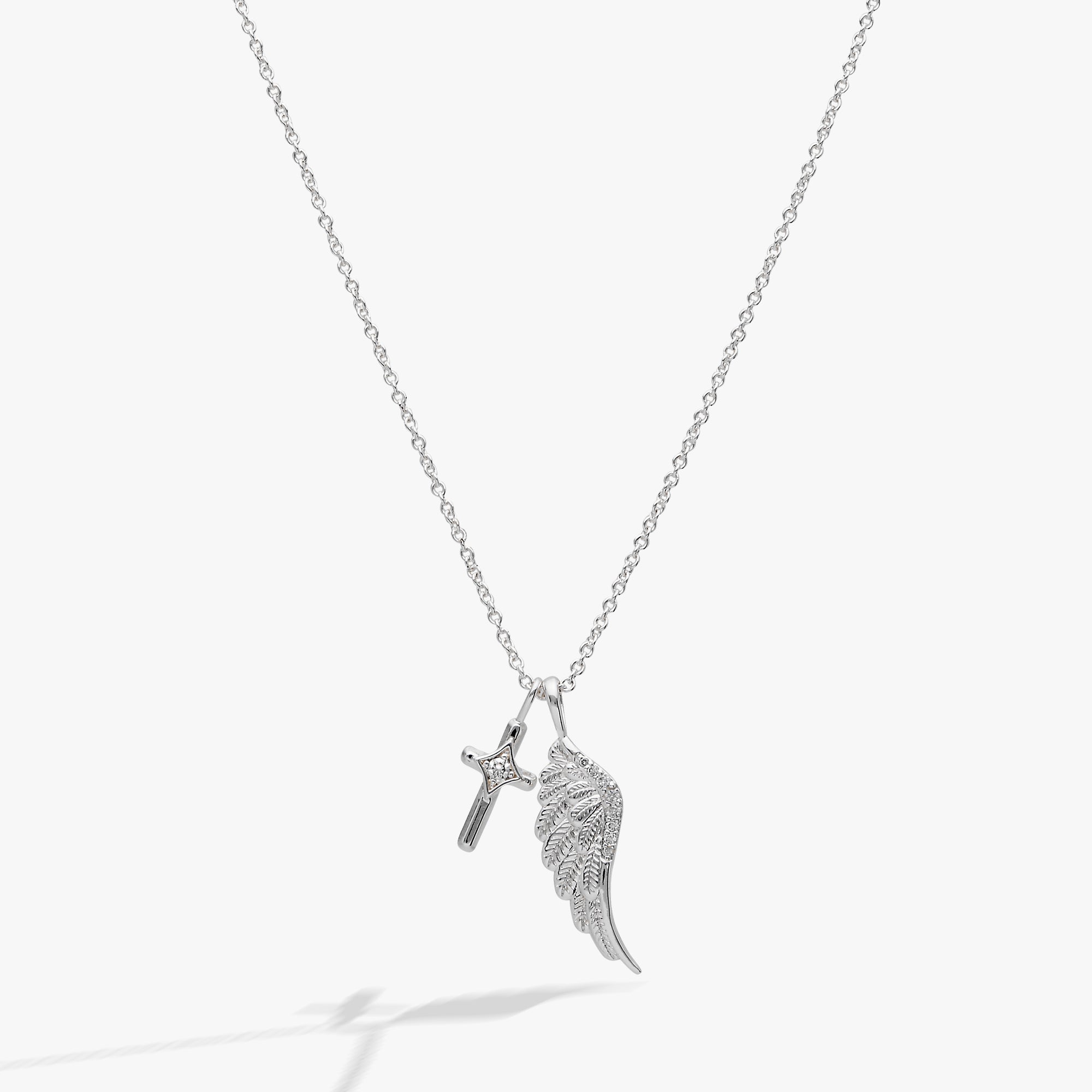 Faith Duo Charm Necklace Silver | Alex and Ani