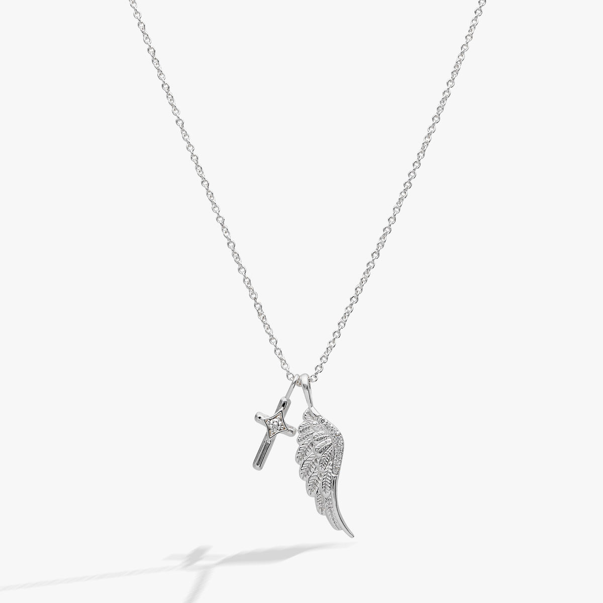 Faith Duo Charm Necklace Silver | Alex and Ani
