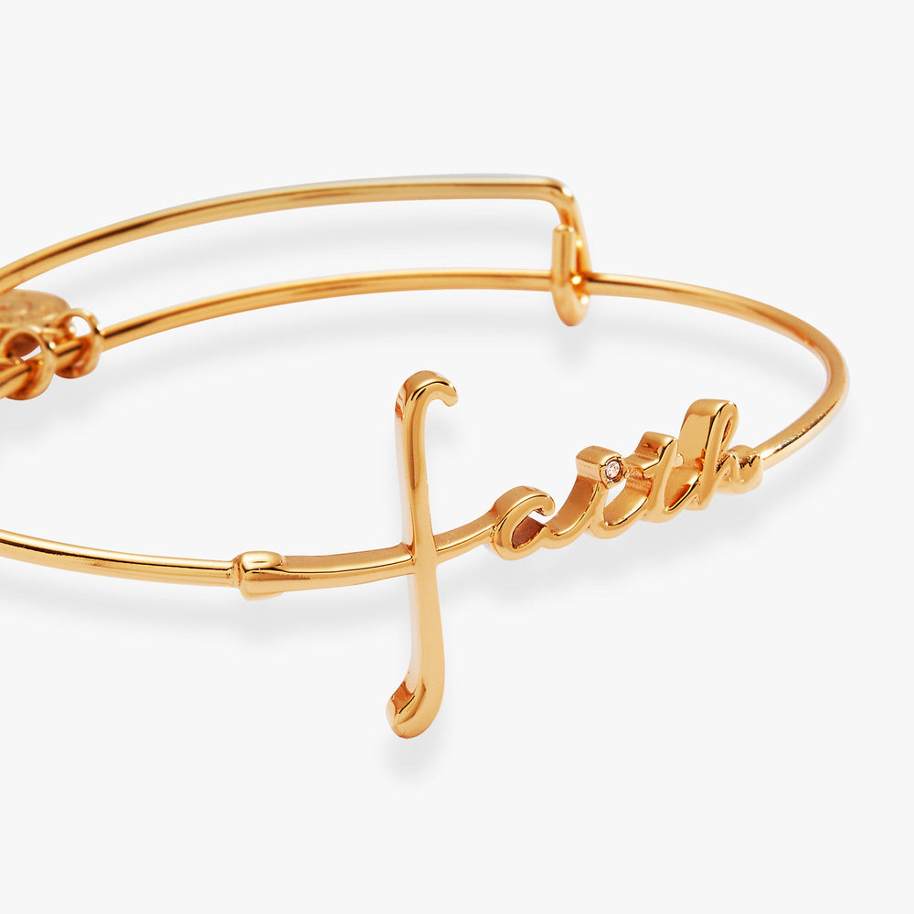 Faith In-Line Bracelet Gold | Alex and Ani