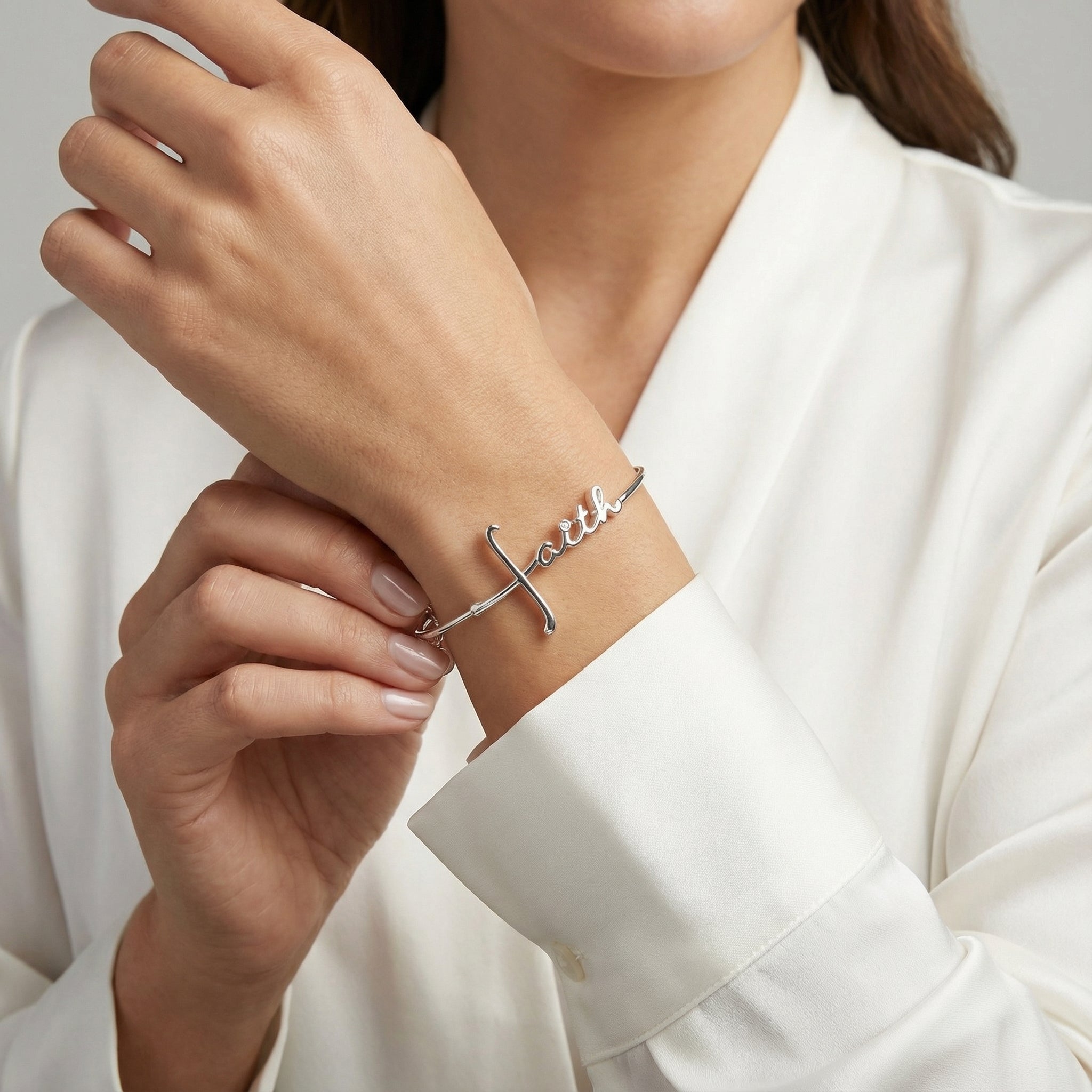Faith In-Line Bracelet Gold | Alex and Ani