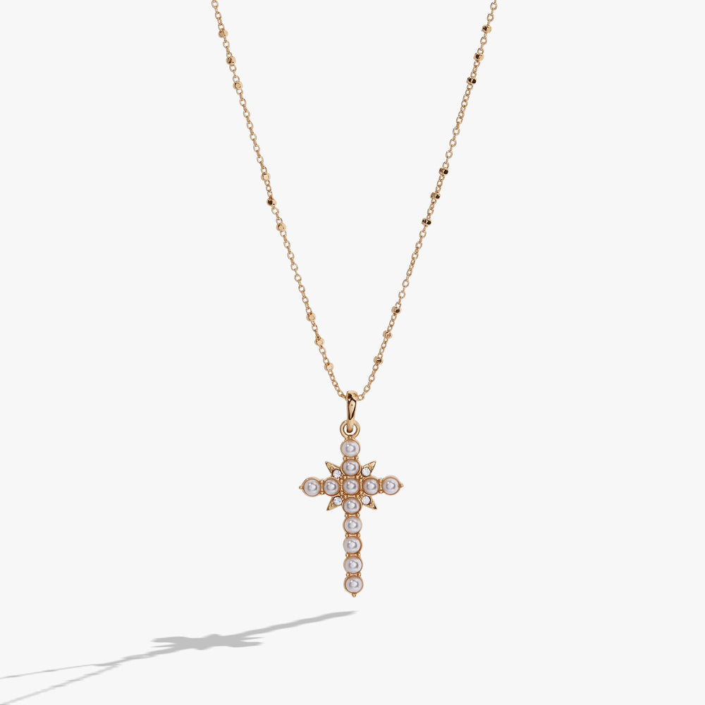 Divine Guides Cross Pendant Necklace Gold | Alex and Ani