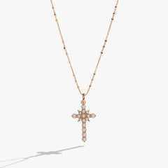 Divine Guides Cross Pendant Necklace Gold | Alex and Ani