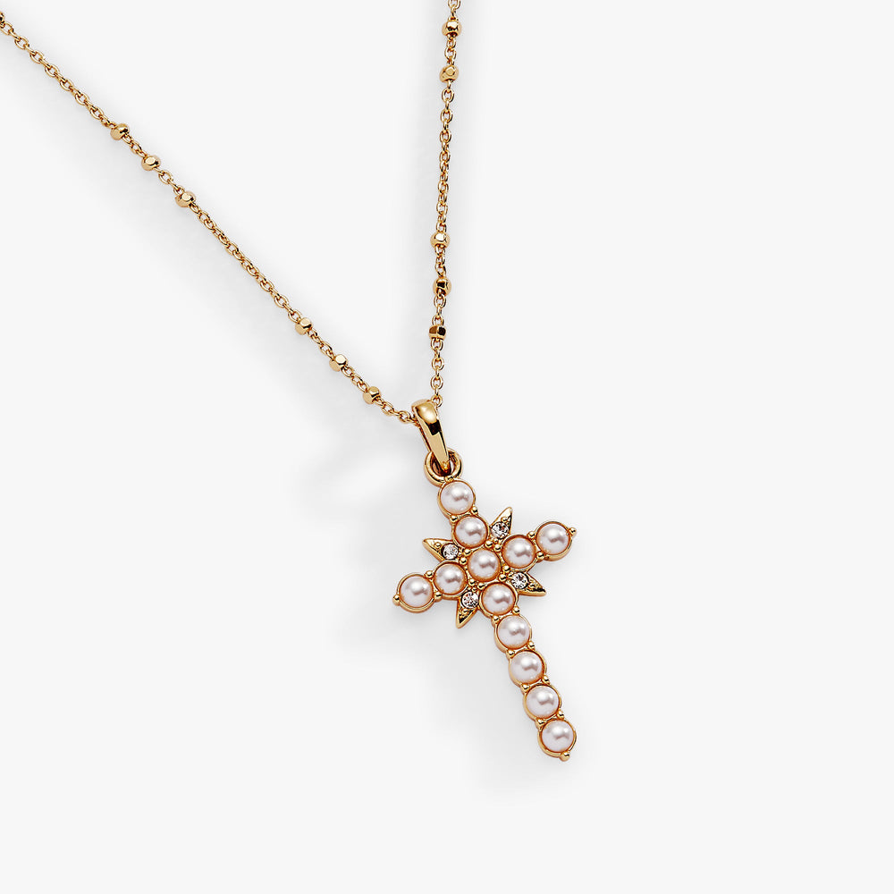 Divine Guides Cross Pendant Necklace Gold | Alex and Ani