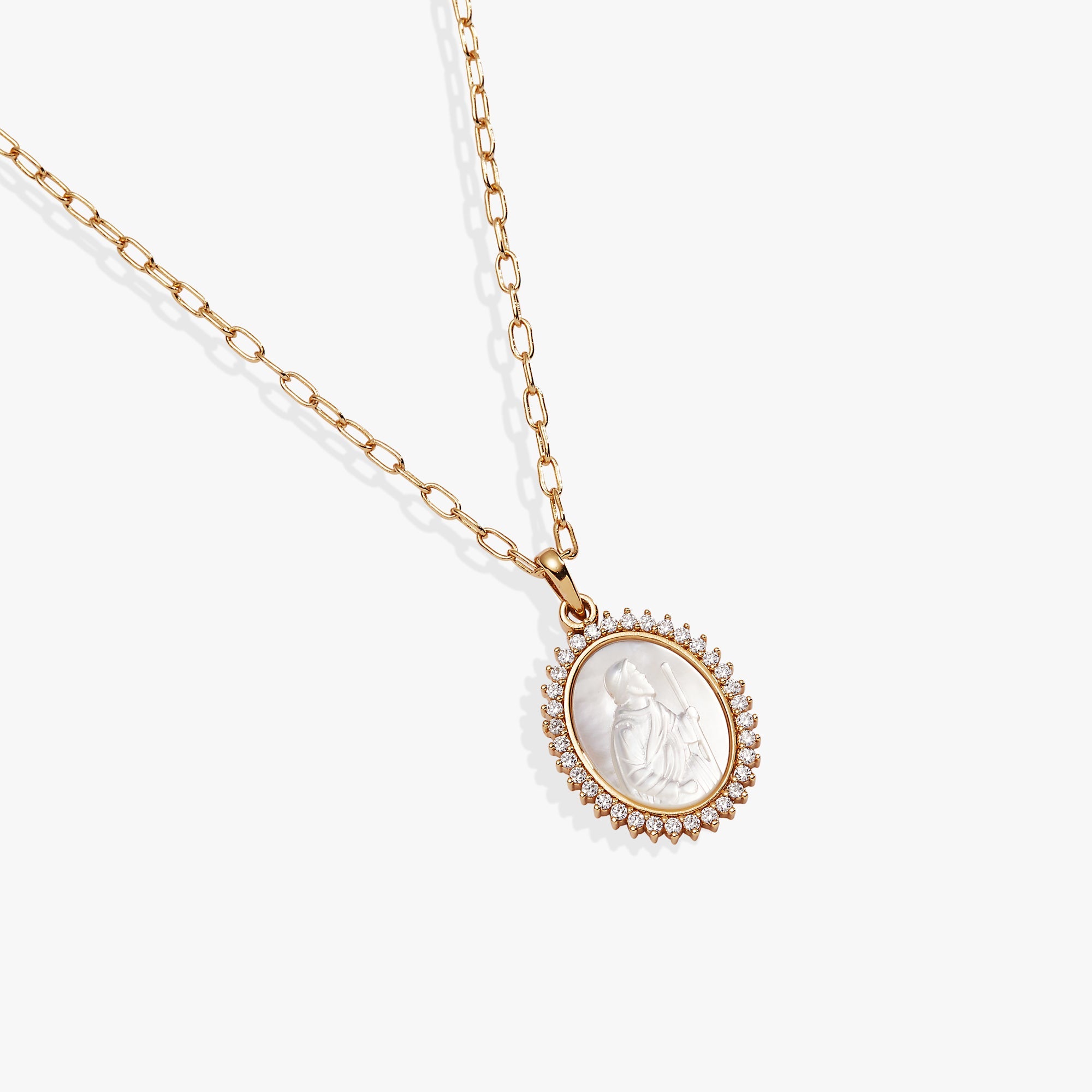 Divine Guides St. Christopher Pendant Necklace Gold | Alex and Ani