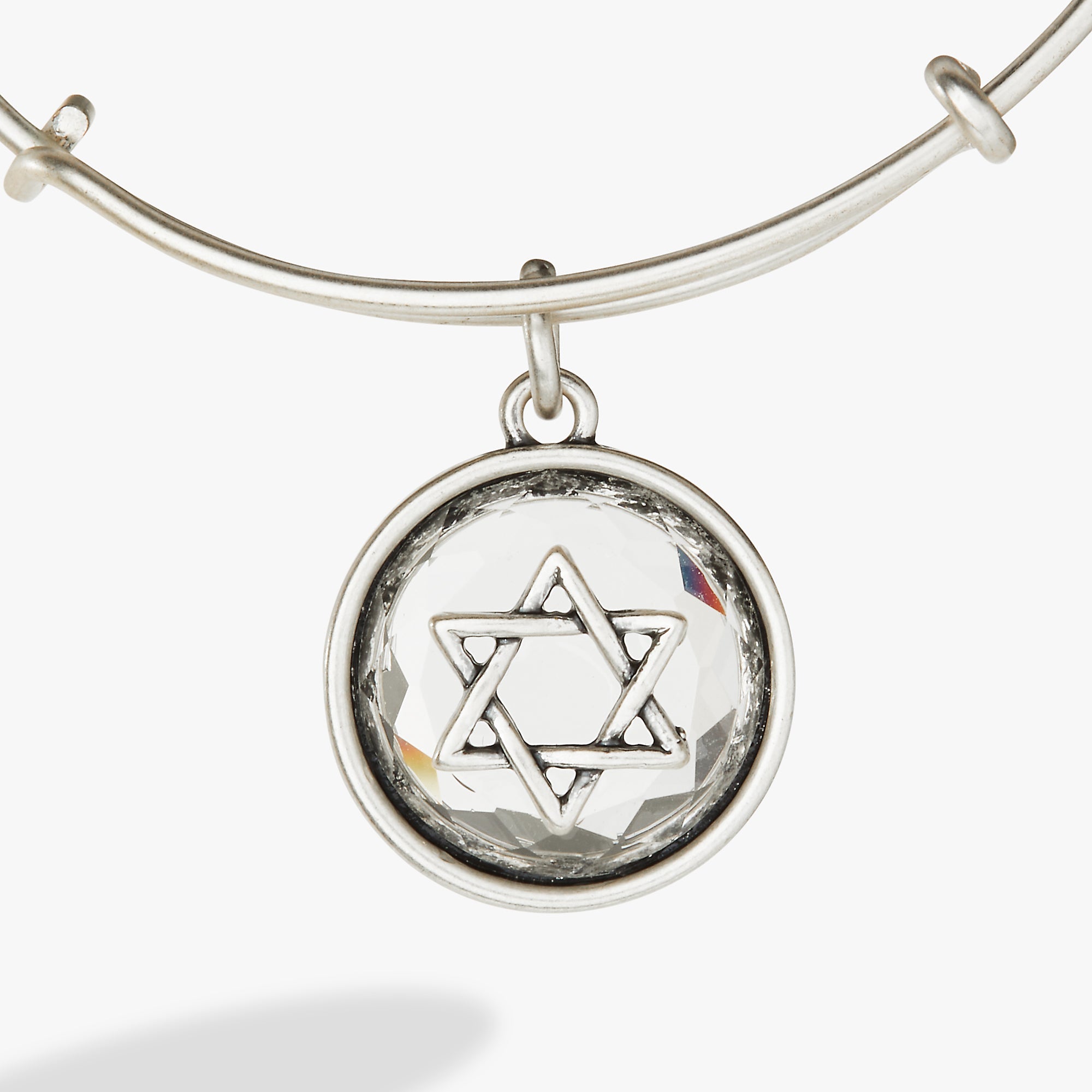 Star of David Crystal Charm Bangle Antique Silver | Alex and Ani