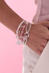 Breast Cancer Awareness Butterfly Stretch Bracelet Silver | Alex and Ani