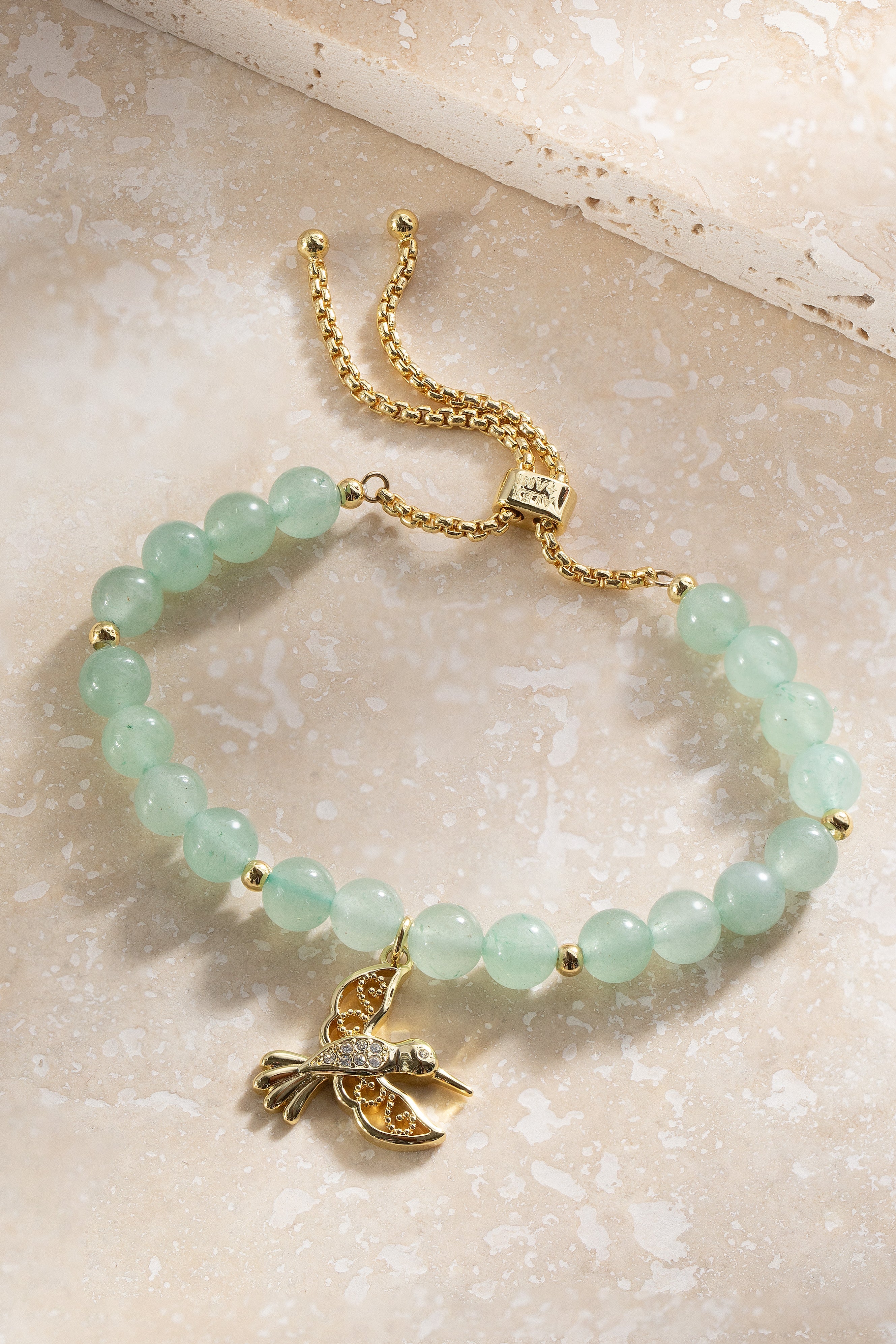 Hummingbird Gemstone Bolo Bracelet Gold | Alex and Ani