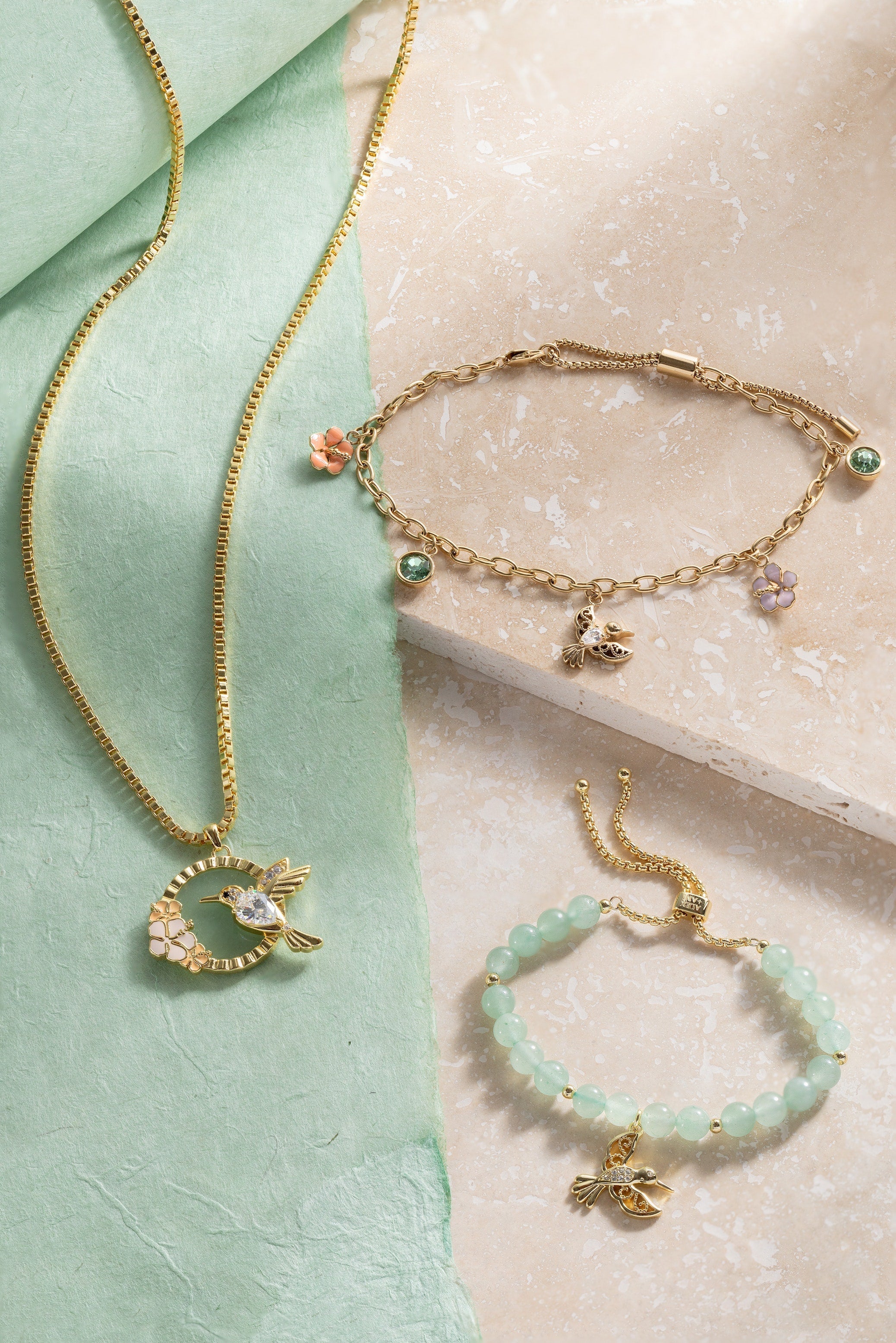 Hummingbird Gemstone Bolo Bracelet Gold | Alex and Ani