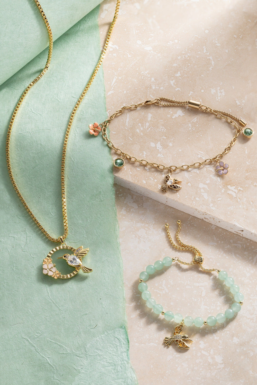 Hummingbird Gemstone Bolo Bracelet Gold | Alex and Ani