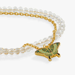 Emerald Swallowtail Butterfly Charm Bracelet Gold | Alex and Ani