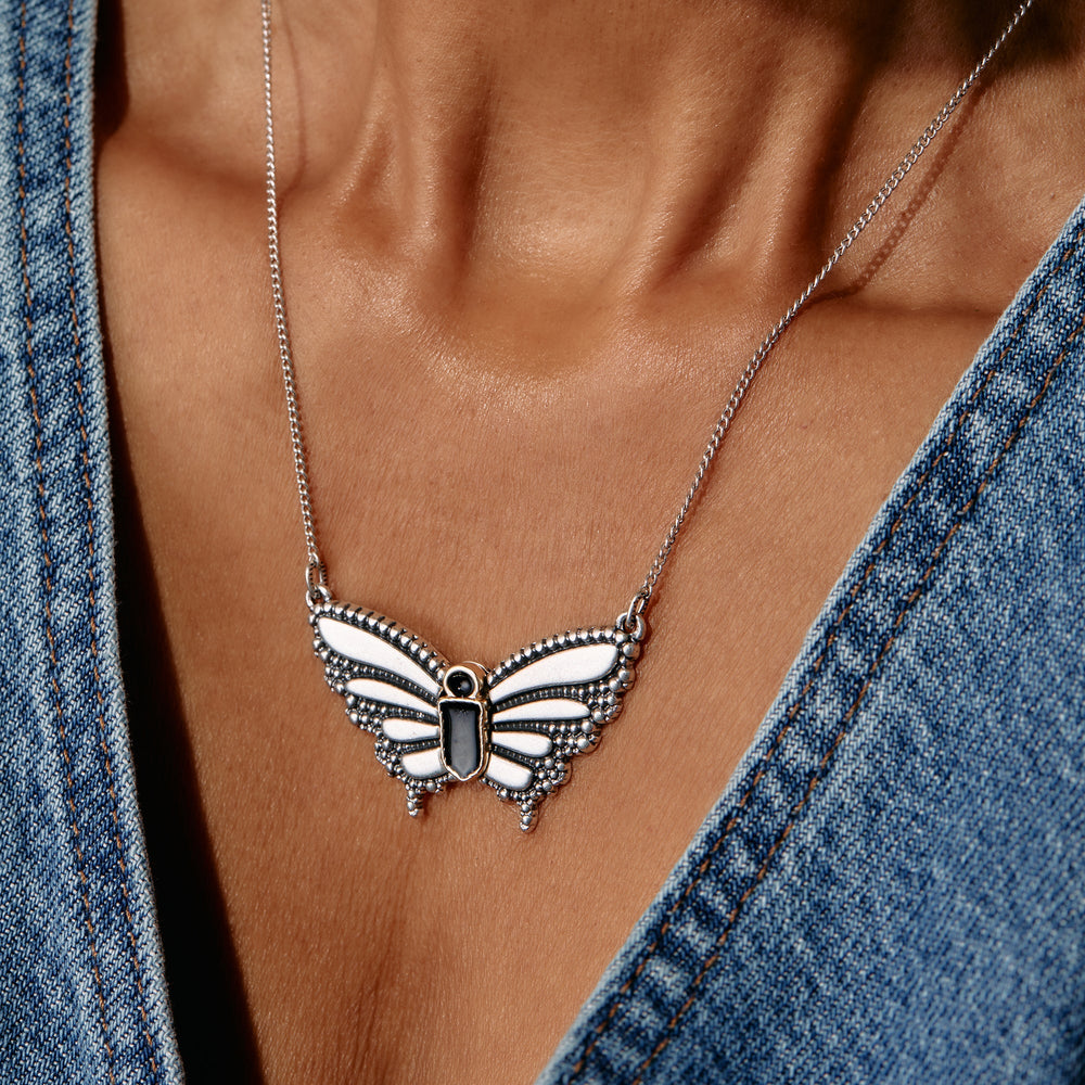 Antique Butterfly Necklace Two Tone | Alex and Ani