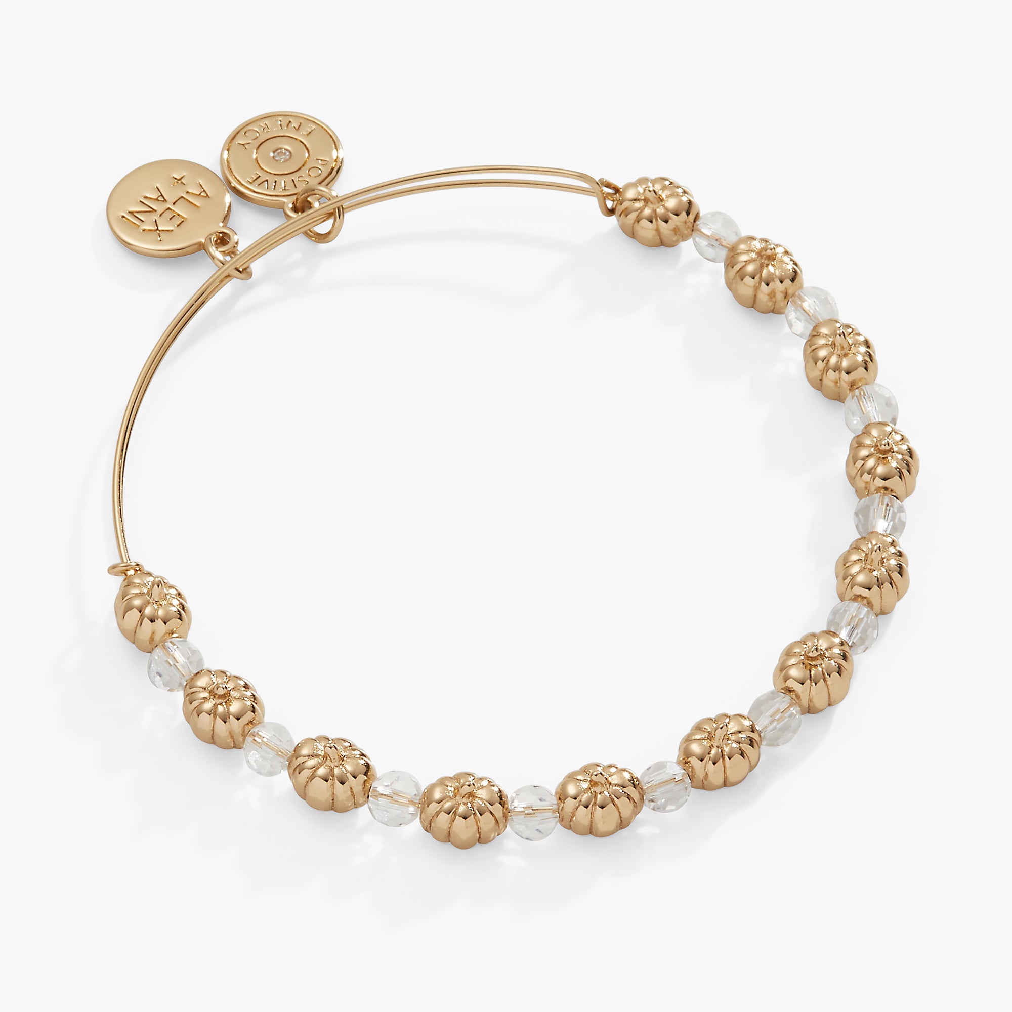 Pumpkin + Crystal Beaded Bangle Gold | Alex and Ani