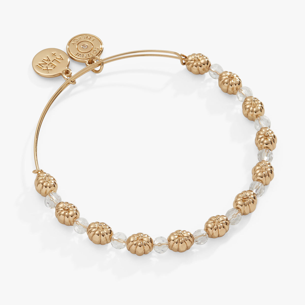 Pumpkin + Crystal Beaded Bangle Gold | Alex and Ani