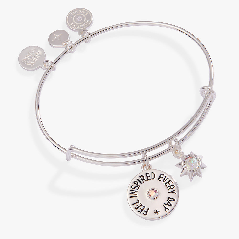 Feel Inspired Every Day' Mantra Charm Bangle
    
    
    
       Silver | Alex and Ani